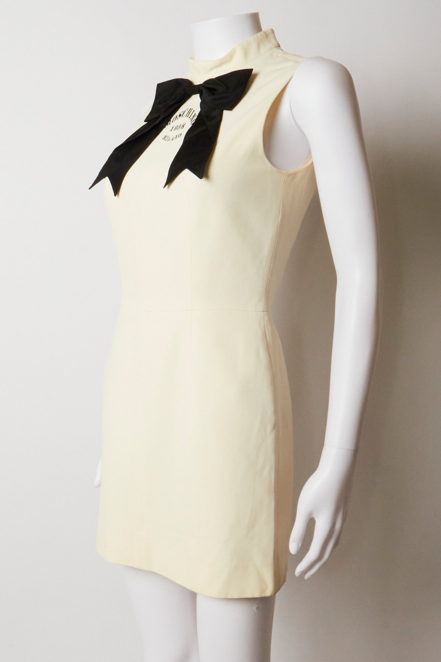 Moschino Cheap & Chic Cream Bow Mini Dress