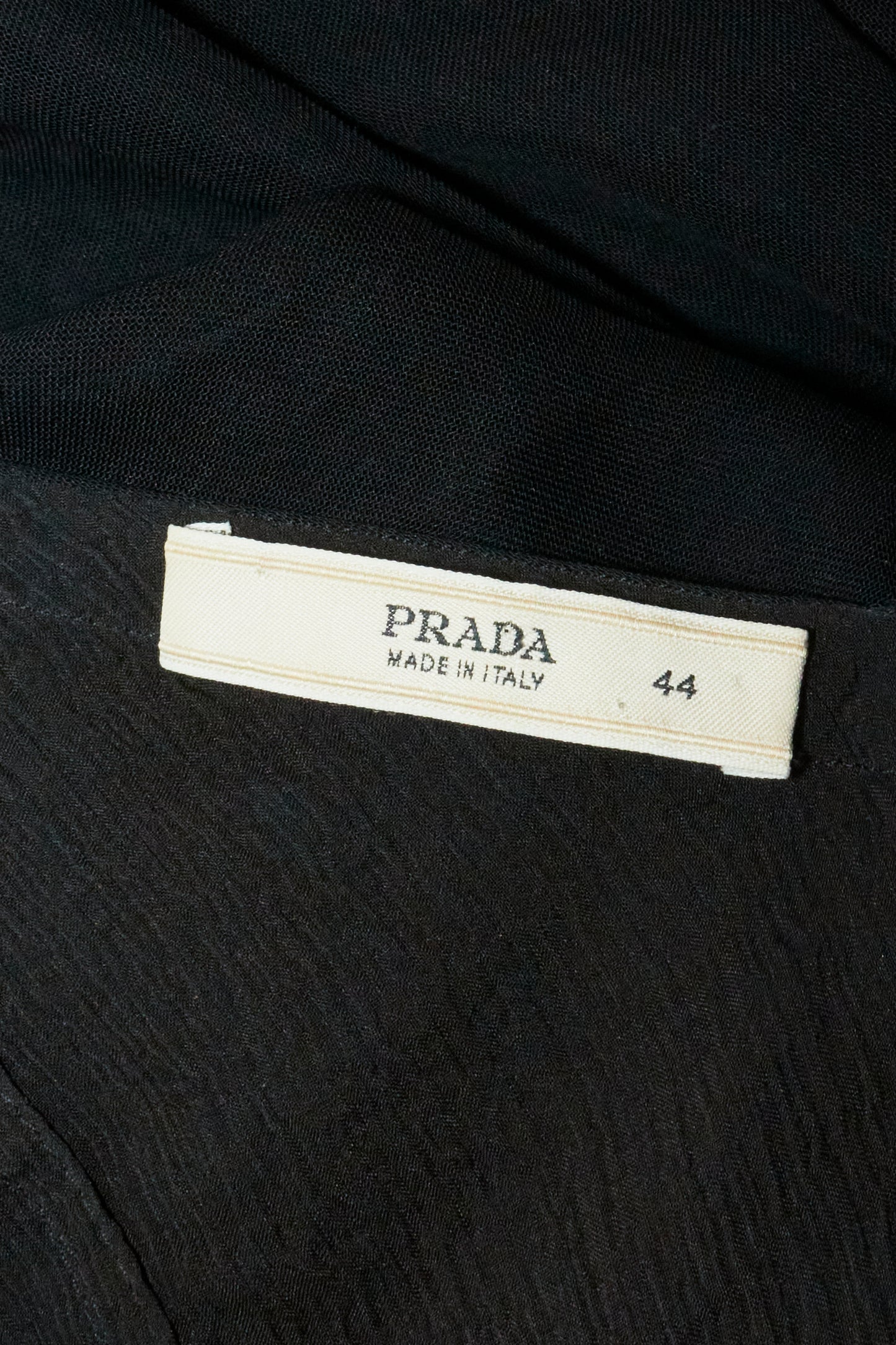 Prada 2000s Black Silk Ruffle Midi Dress