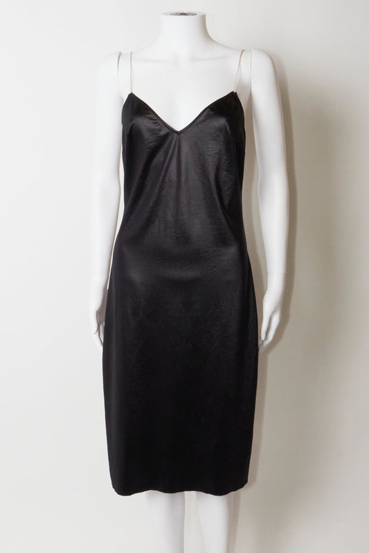 Dolce & Gabbana Black Satin Midi Dress