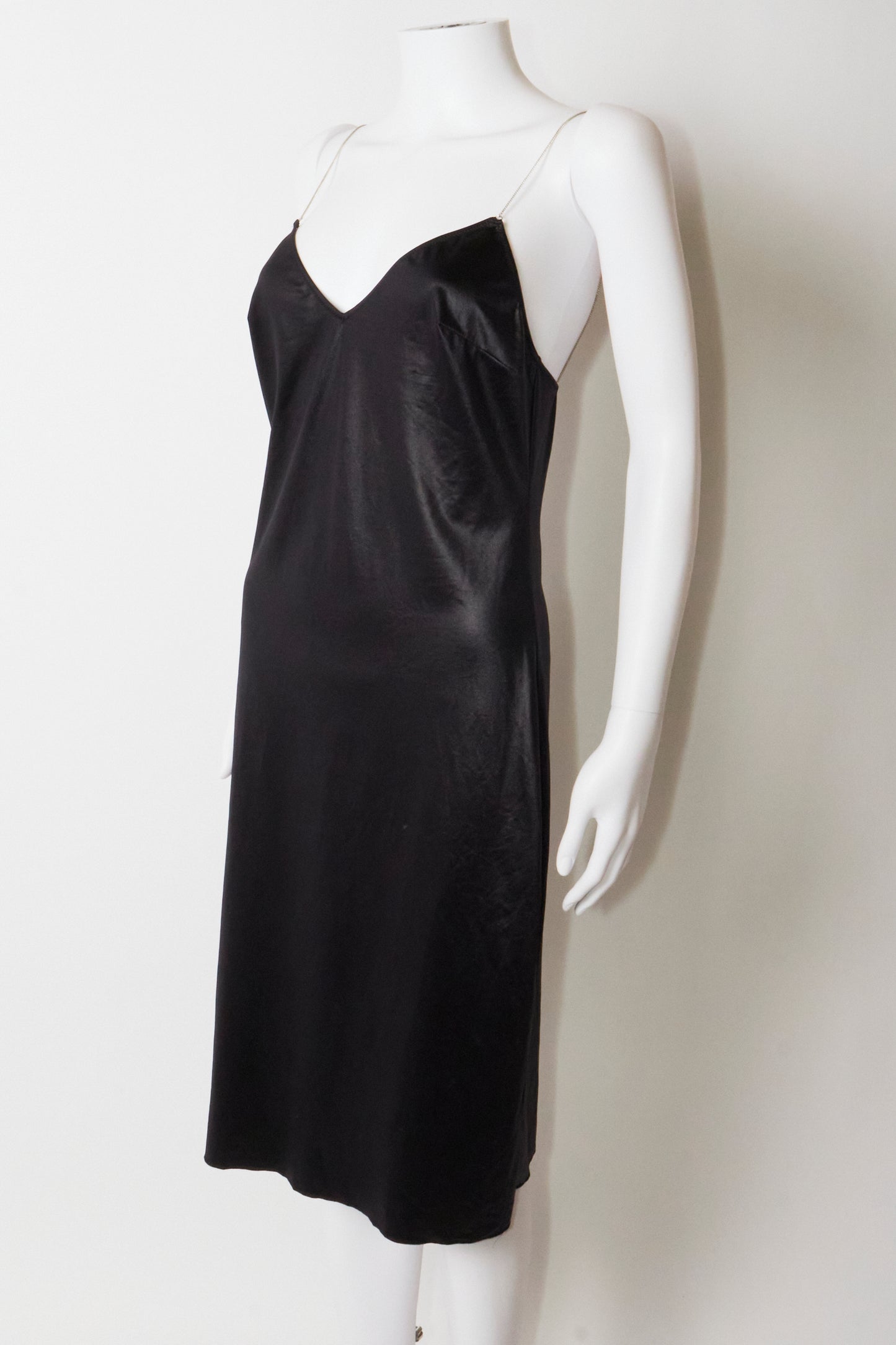 Dolce & Gabbana Black Satin Midi Dress