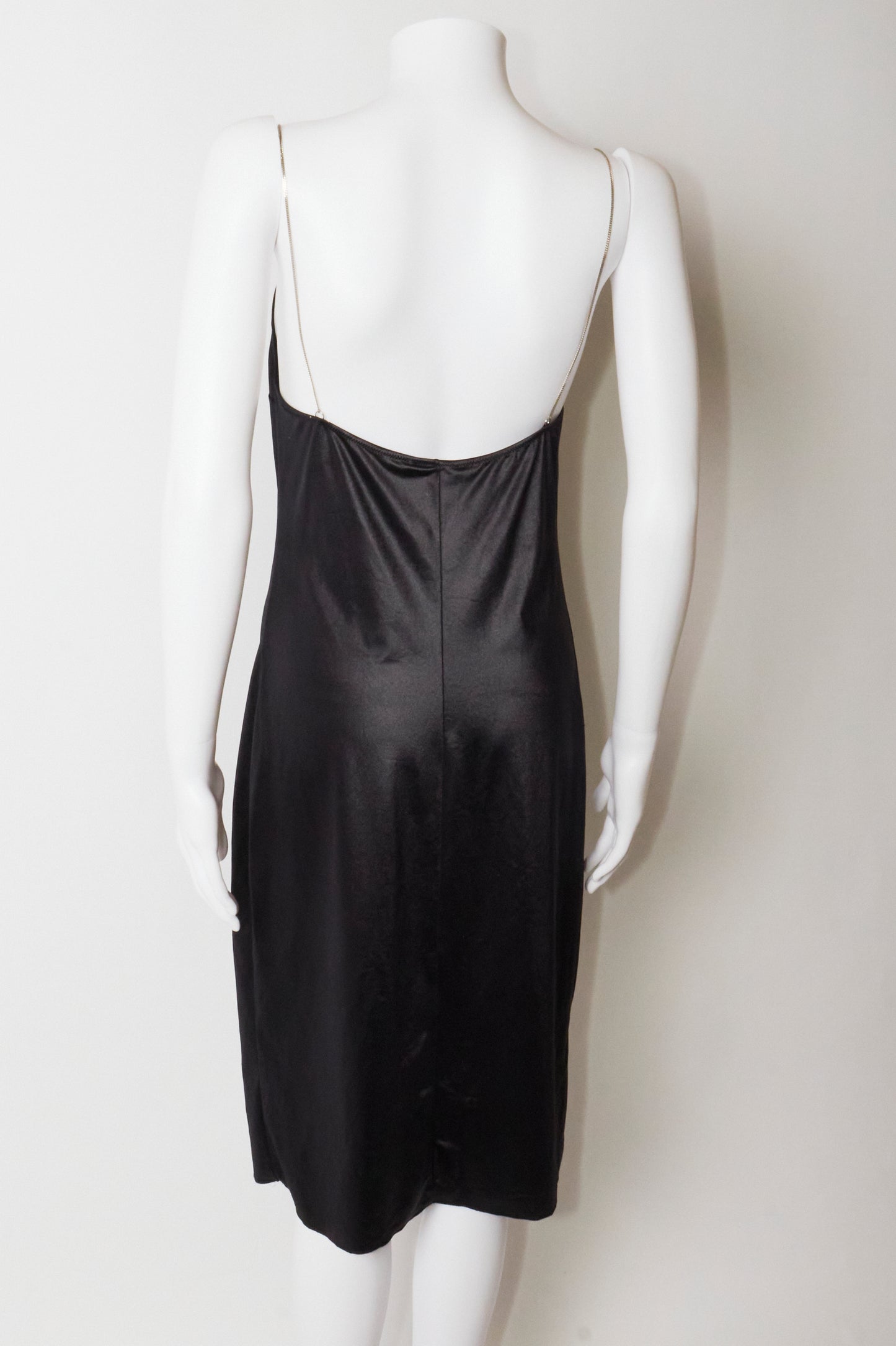 Dolce & Gabbana Black Satin Midi Dress