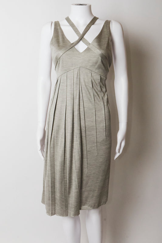 Christian Dior 2007 Grey Cut Out Midi Dress