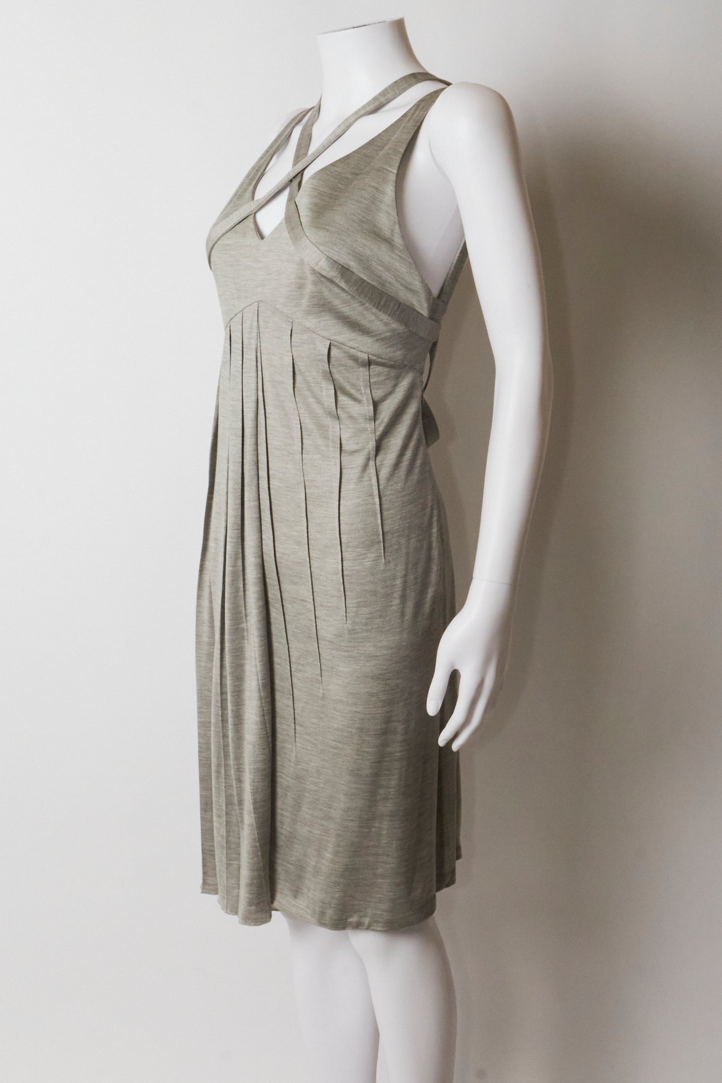 Christian Dior 2007 Grey Cut Out Midi Dress