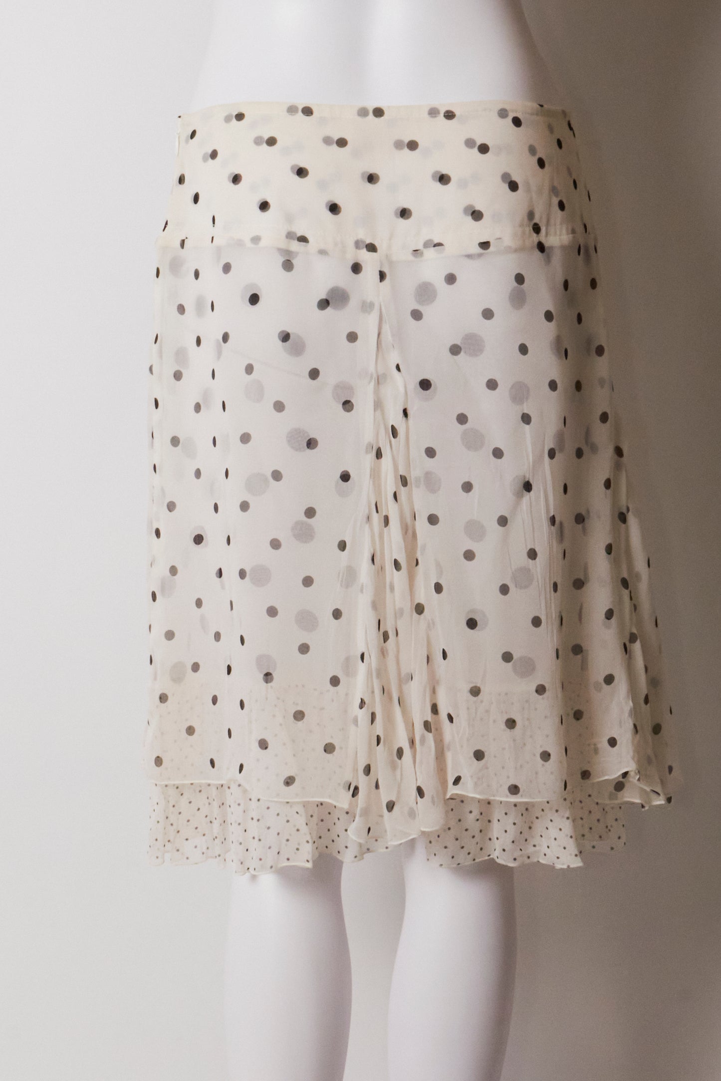 Valentino 2000s White Polka Dot Skirt