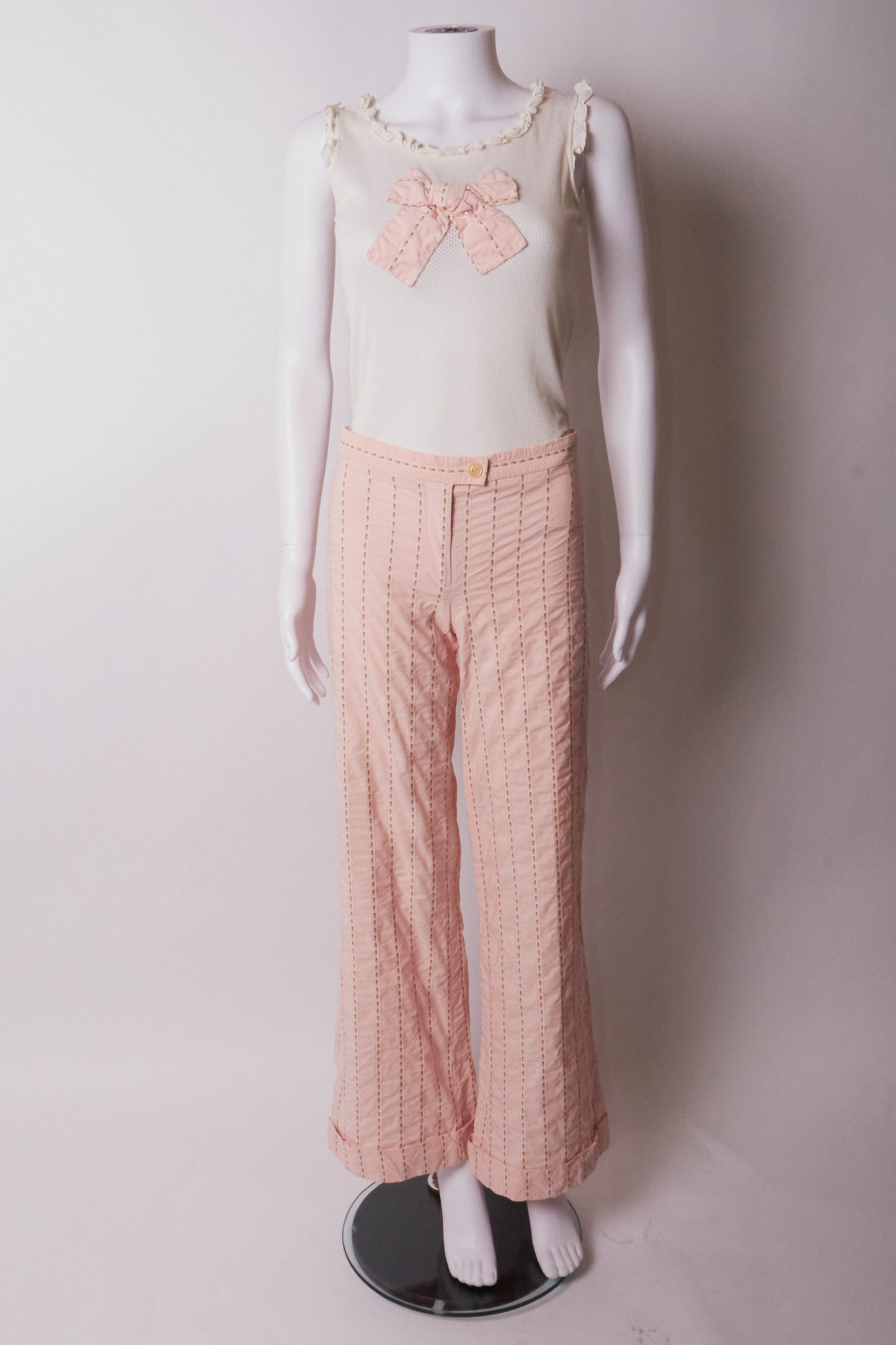 Moschino Cheap & Chic Pink Bow Top & Trousers Set