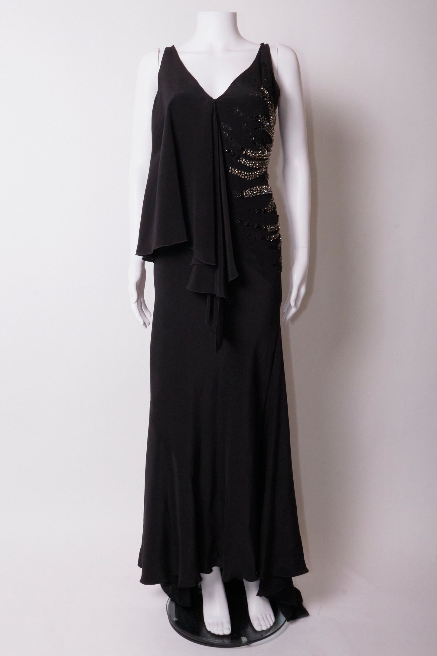 Roberto Cavalli 2000s Black Embellished Gown