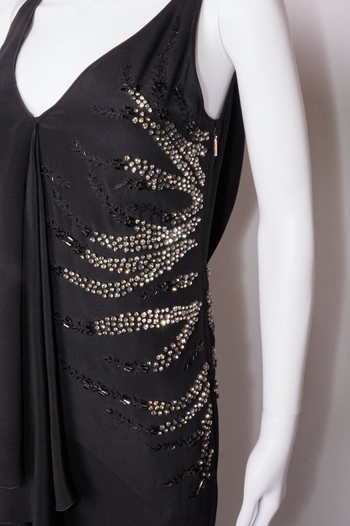 Roberto Cavalli 2000s Black Embellished Gown