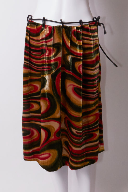 Gucci by Tom Ford 1999 Velvet Belted Skirt