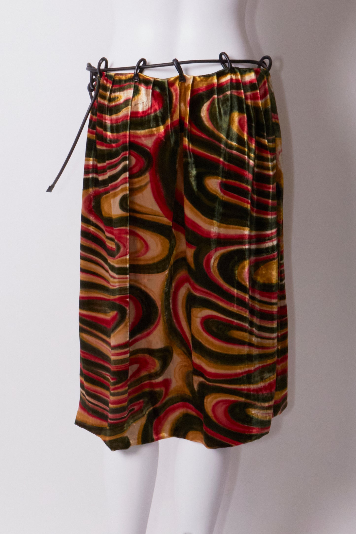 Gucci by Tom Ford 1999 Velvet Belted Skirt