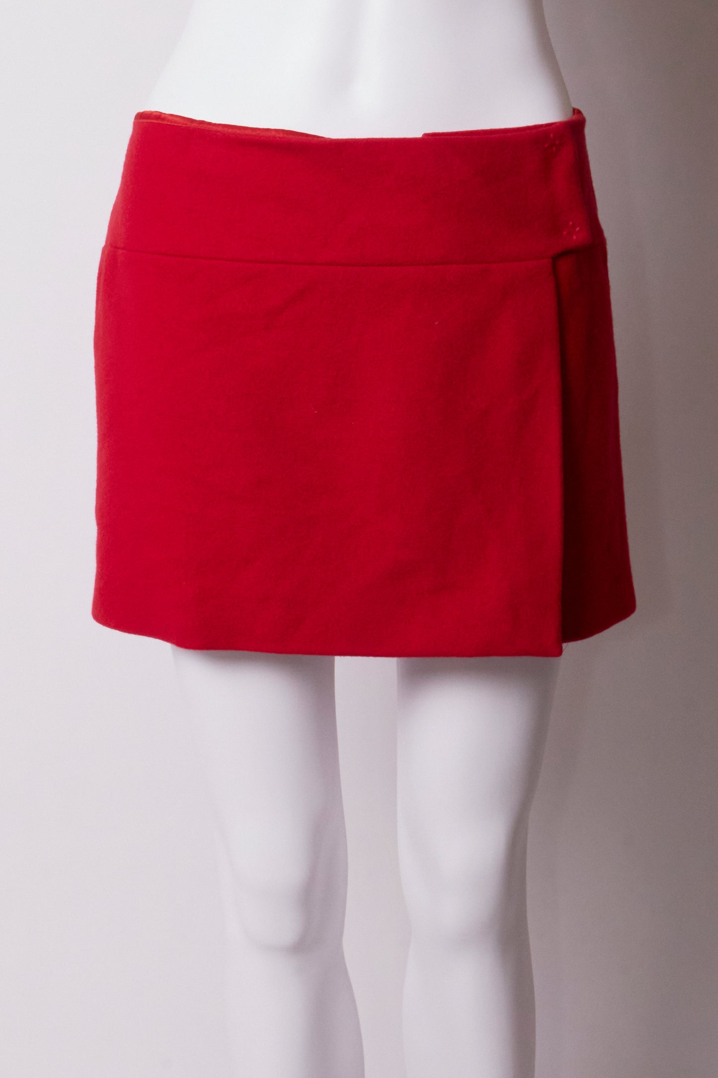 Miu Miu Fall 1998 Red Wool Mini Skirt