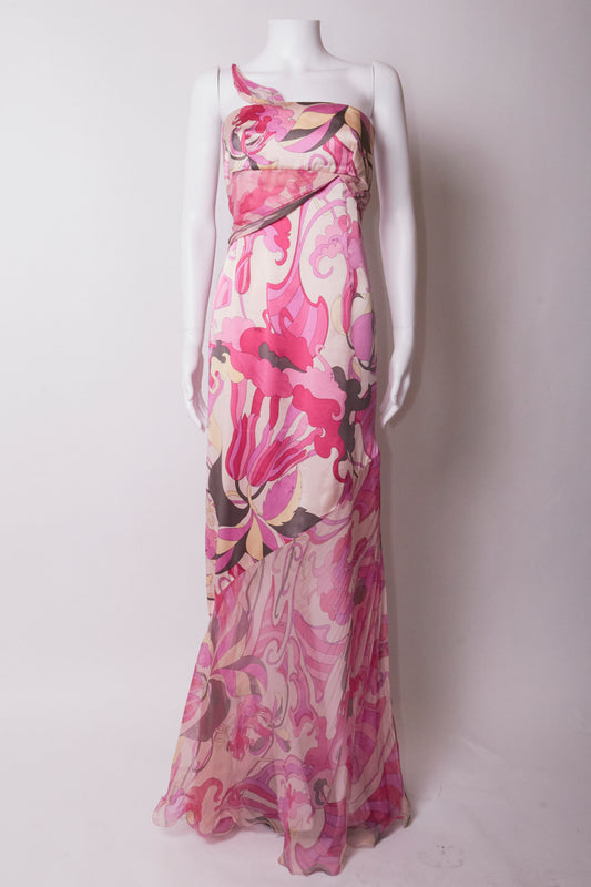 Emilio Pucci 2005 Pink Floral Gown