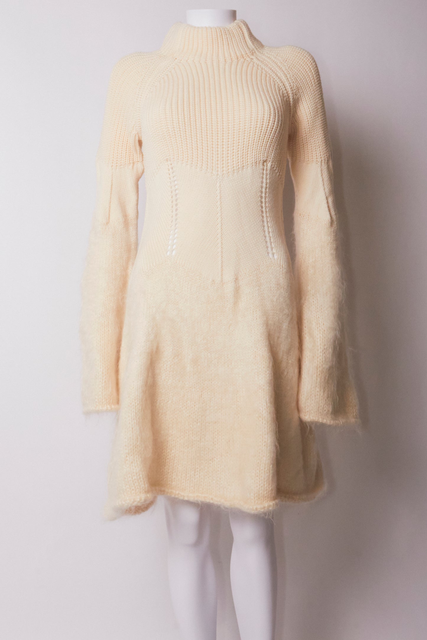 Alexander Mcqueen MCQ 2013 Cream Wool Mohair Dress