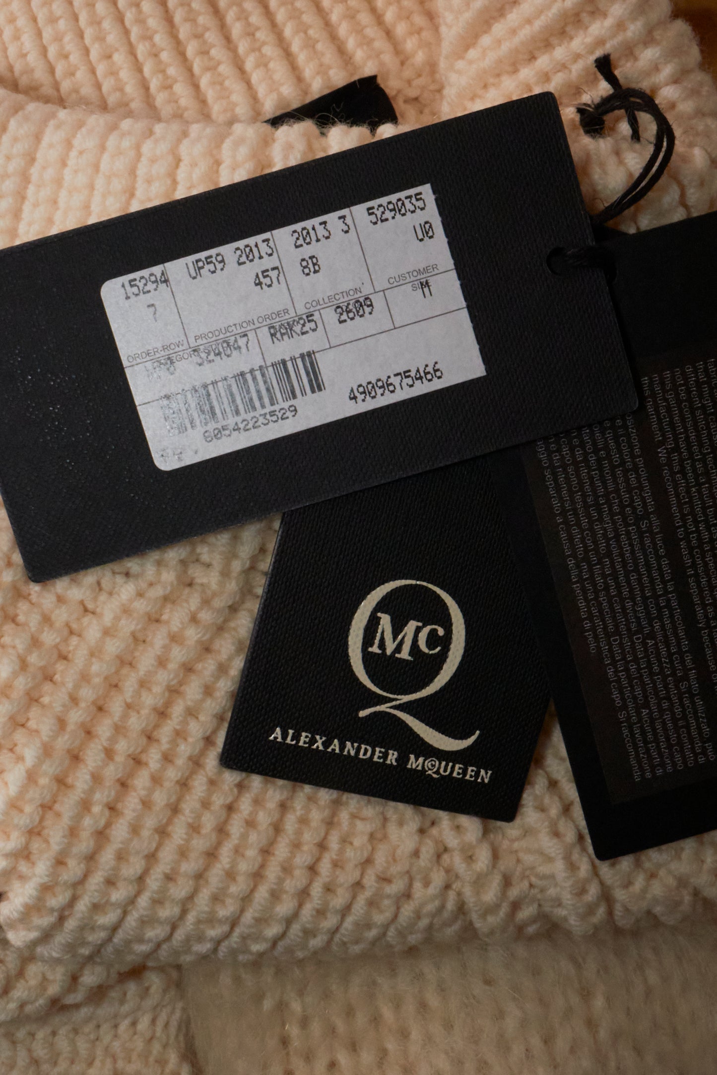 Alexander Mcqueen MCQ 2013 Cream Wool Mohair Dress