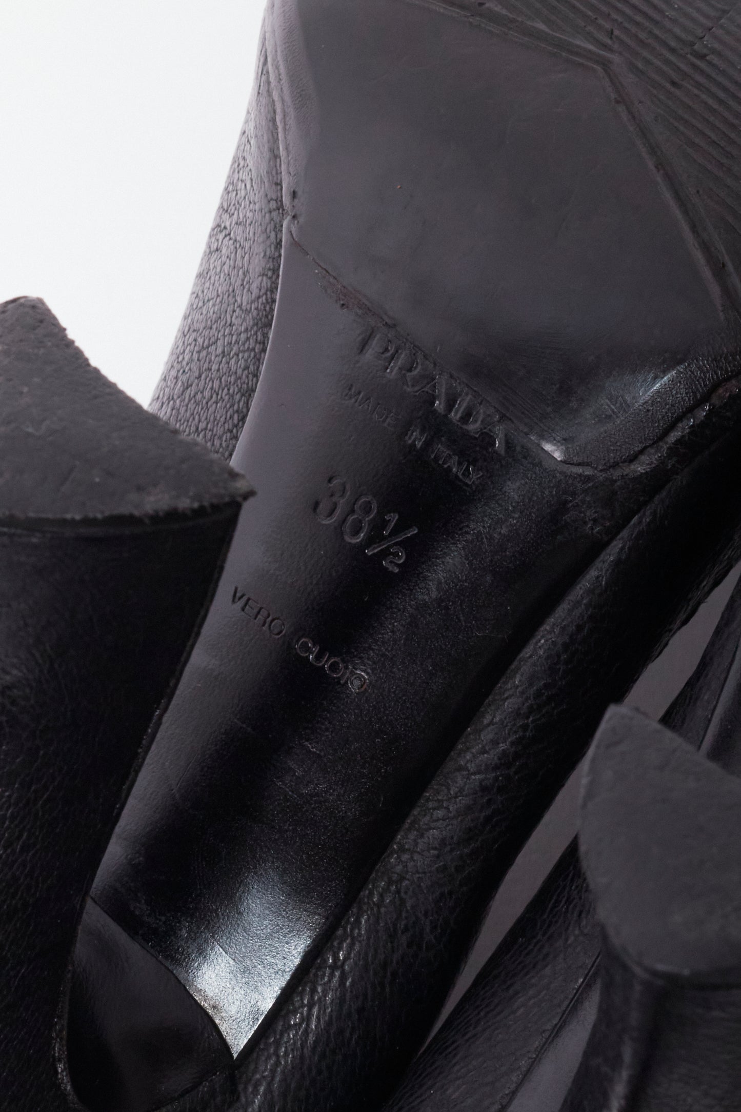 Prada Fall 2004 Black Leather Curved Heels