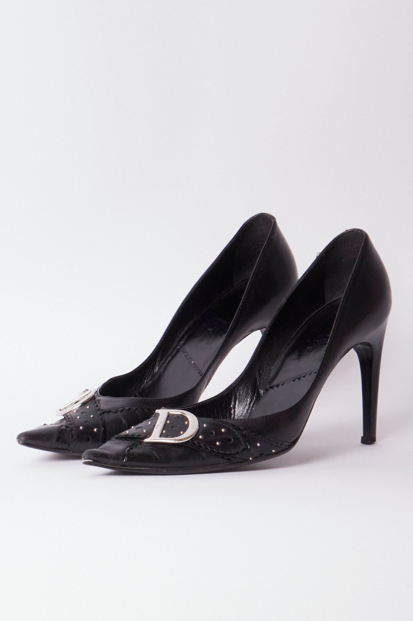 Christian Dior 2000s Black Leather Heels