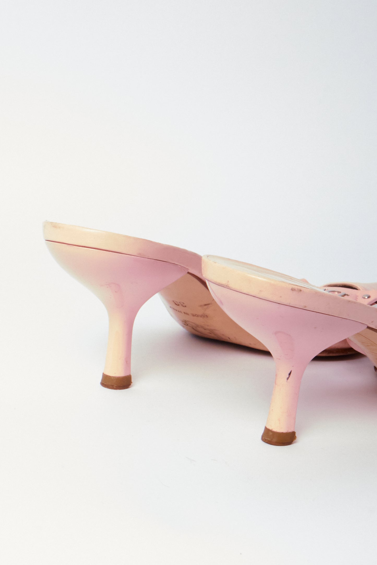 Christian Dior 2003 Bondage Pink Leather Heels