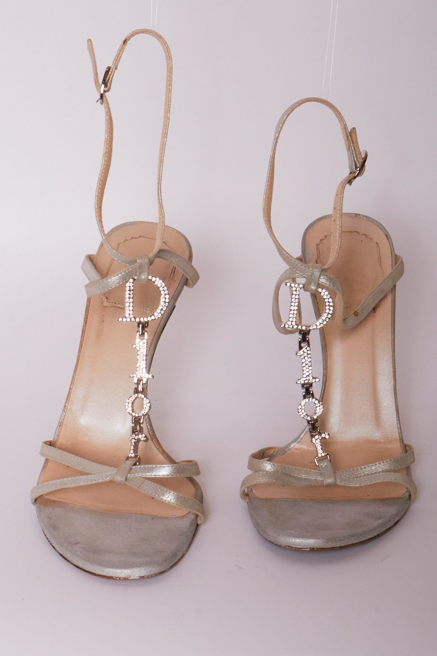 Christian Dior "Dior" Metal Logo Vintage Heels
