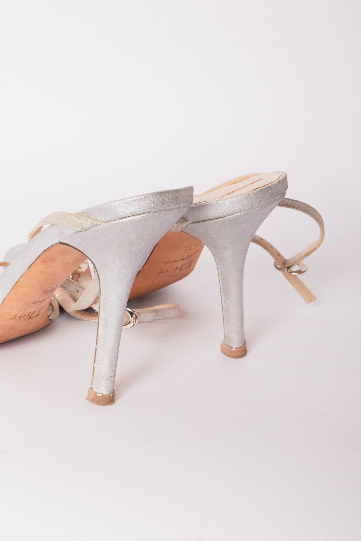 Christian Dior "Dior" Metal Logo Vintage Heels