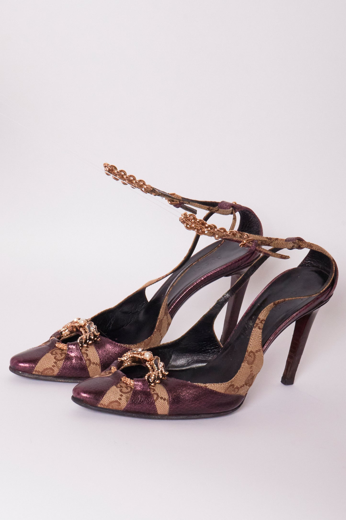 Gucci Tom Ford 2004 Monogram Dragon Heels
