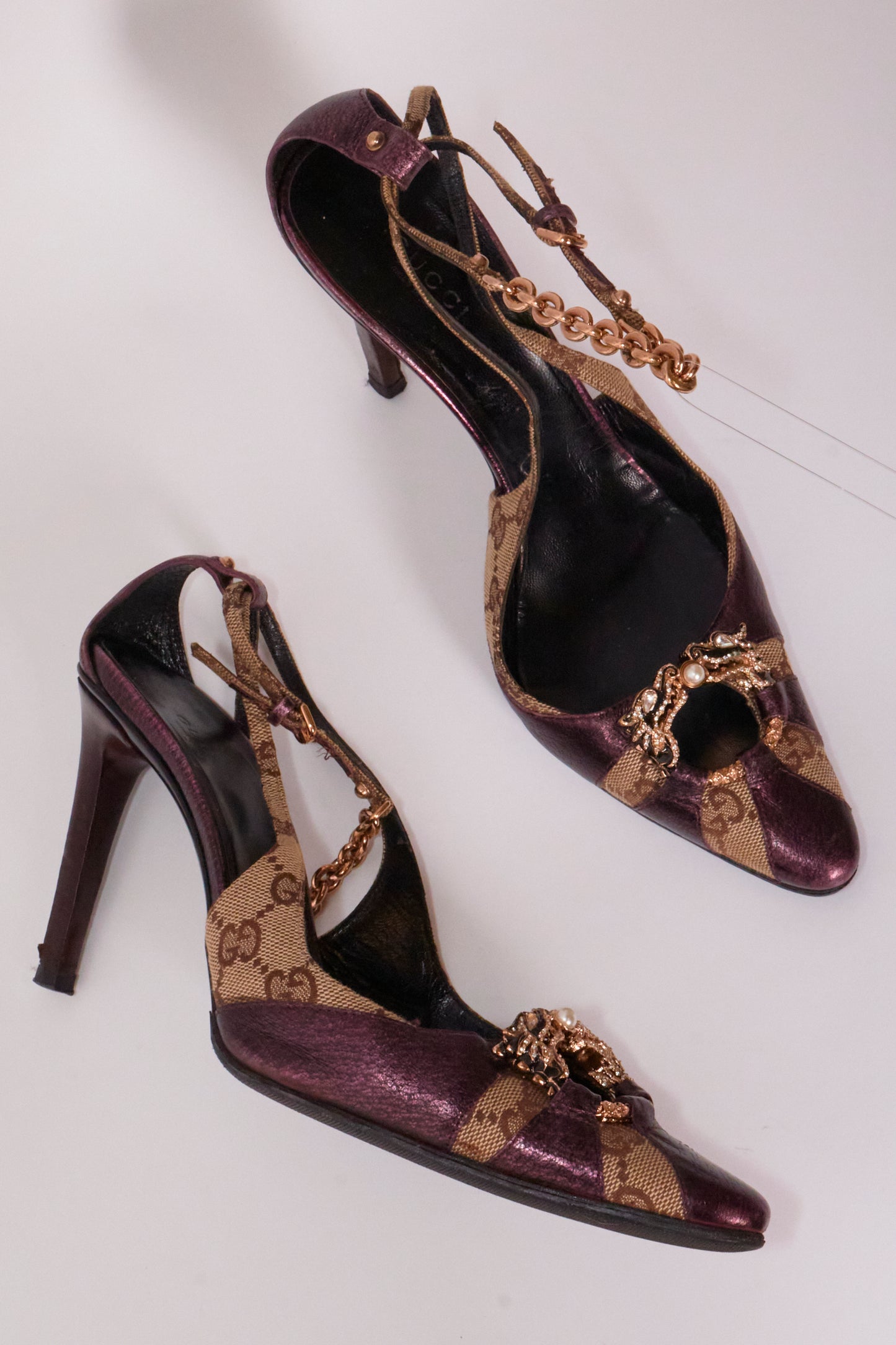 Gucci Tom Ford 2004 Monogram Dragon Heels