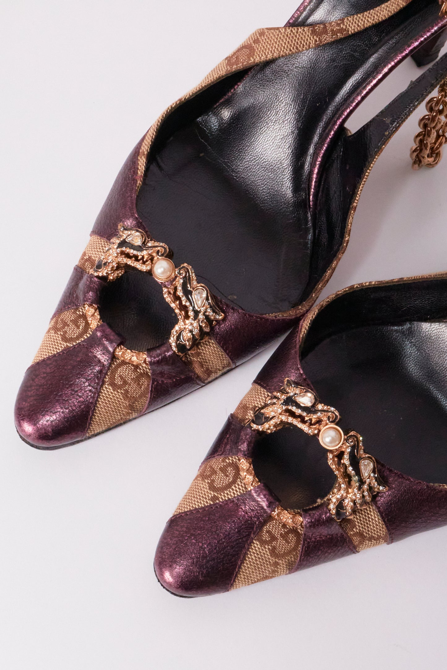 Gucci Tom Ford 2004 Monogram Dragon Heels