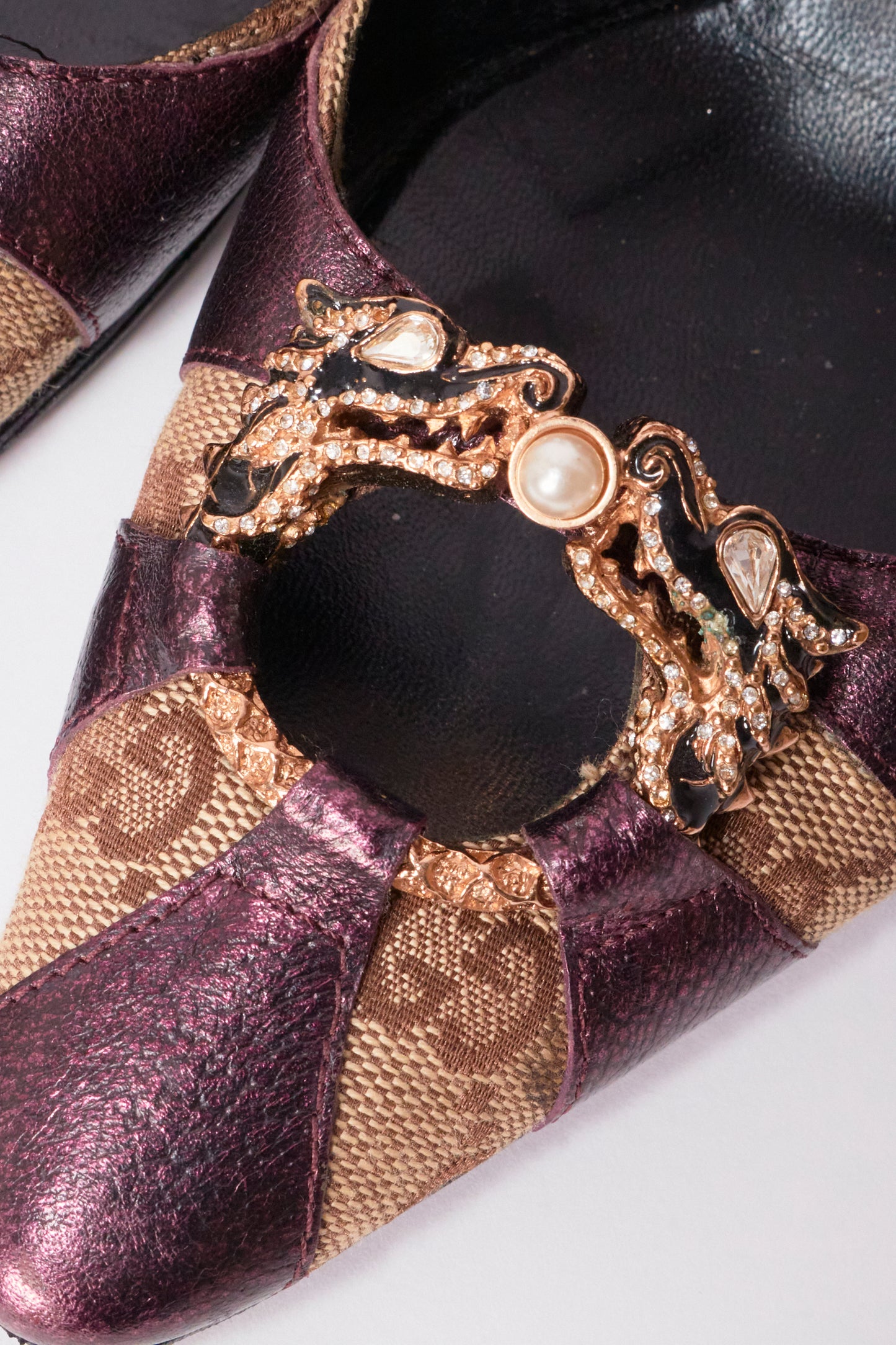 Gucci Tom Ford 2004 Monogram Dragon Heels