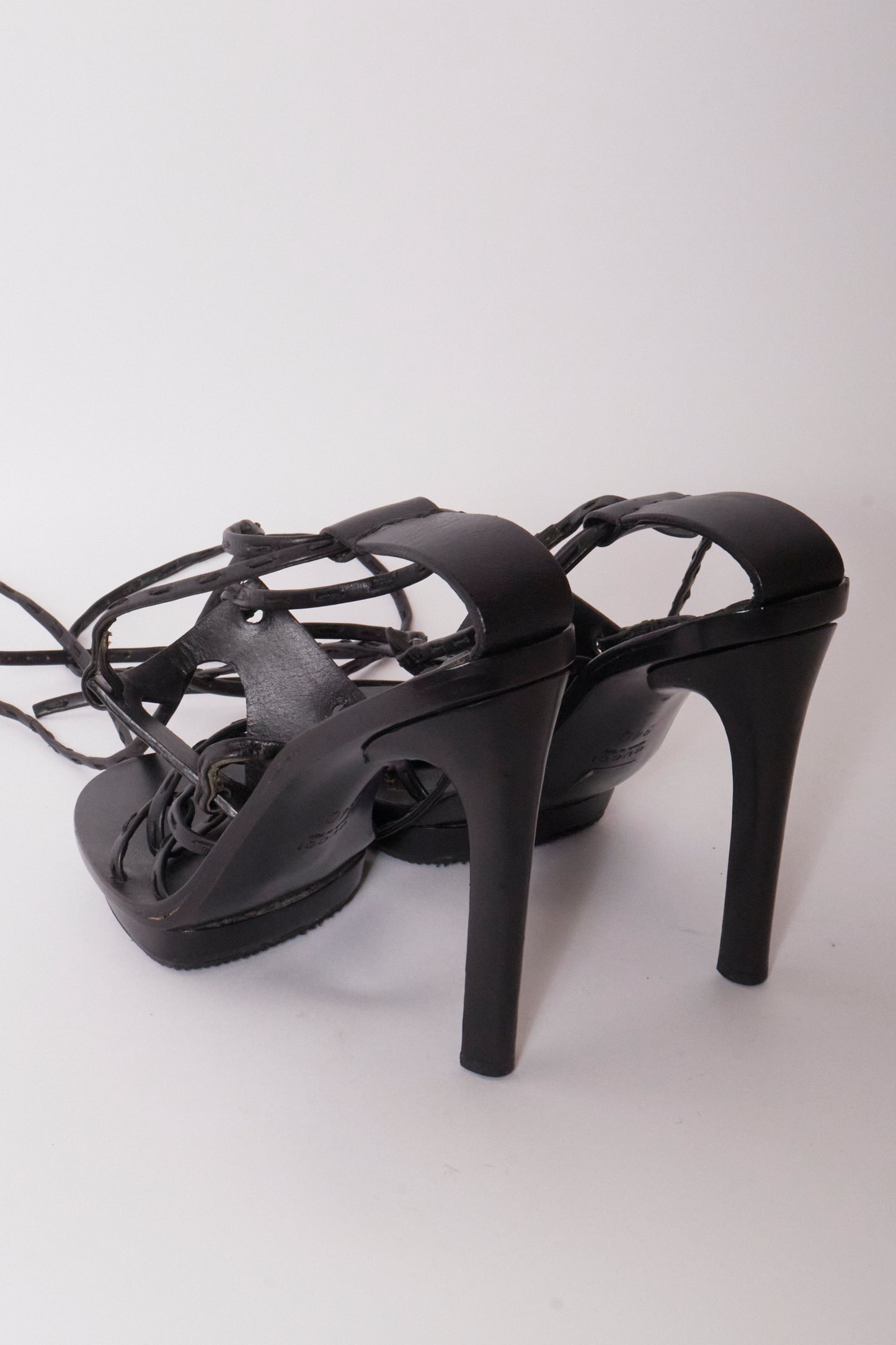 Gucci Tom Ford 2002 Black Heart Cut Out Heels