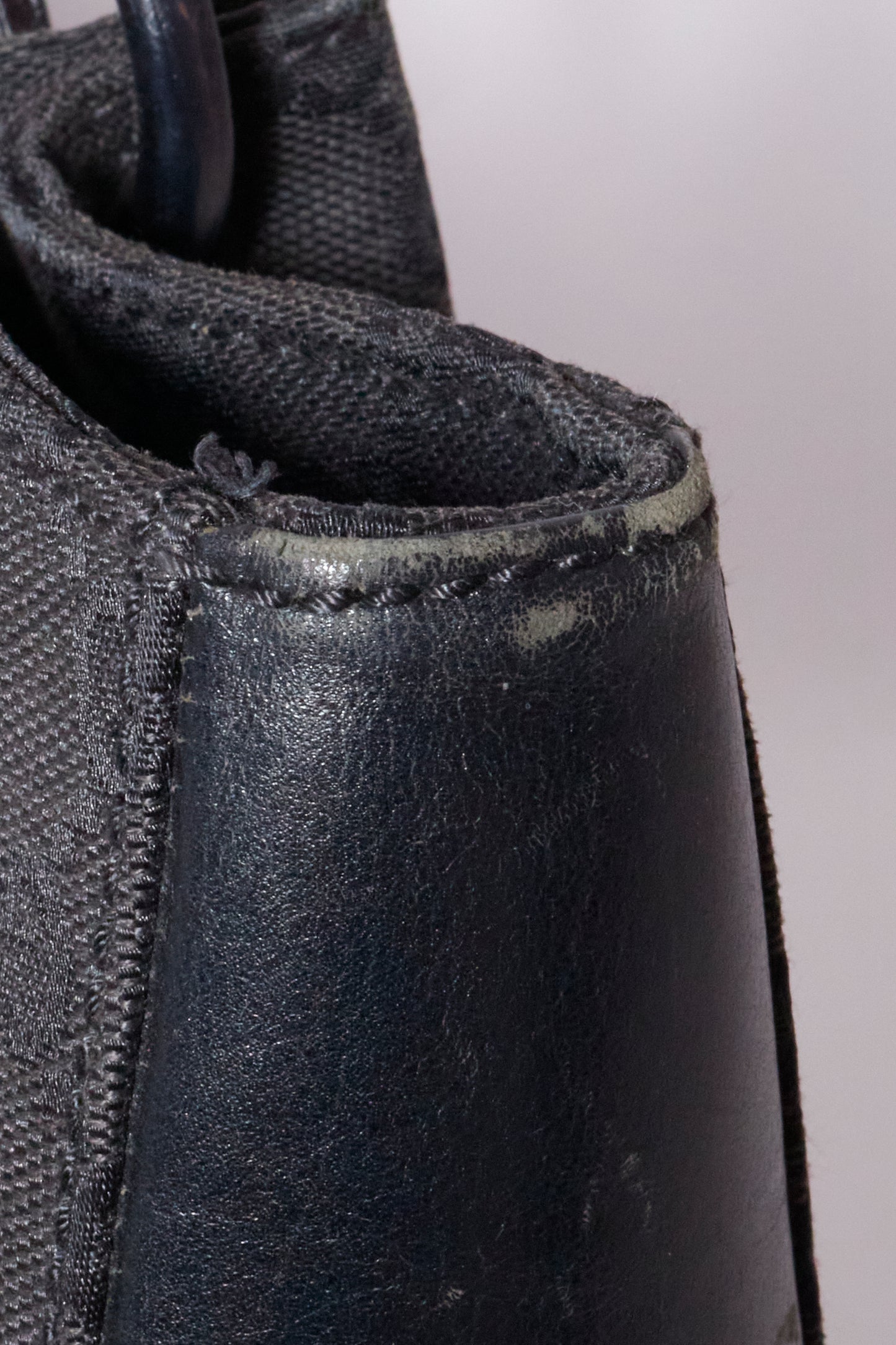 Gucci 90s Black Canvas Monogram Shoulder Bag