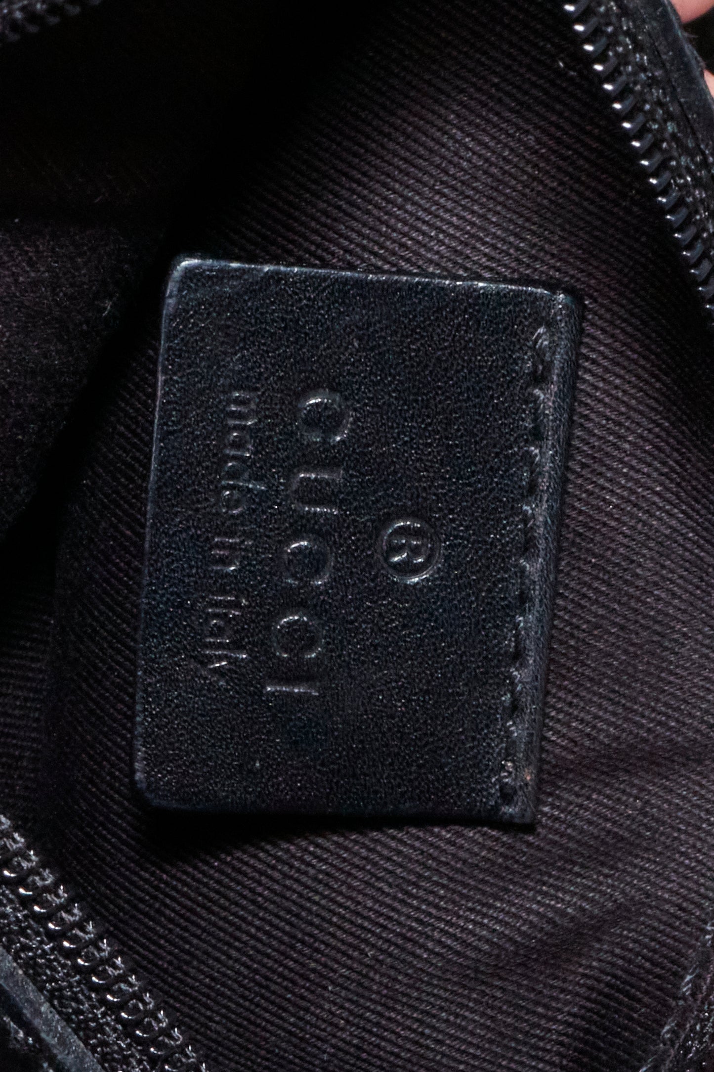 Gucci 90s Black Canvas Monogram Shoulder Bag