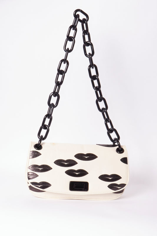 Prada 2010 Madras Black Lips Bag