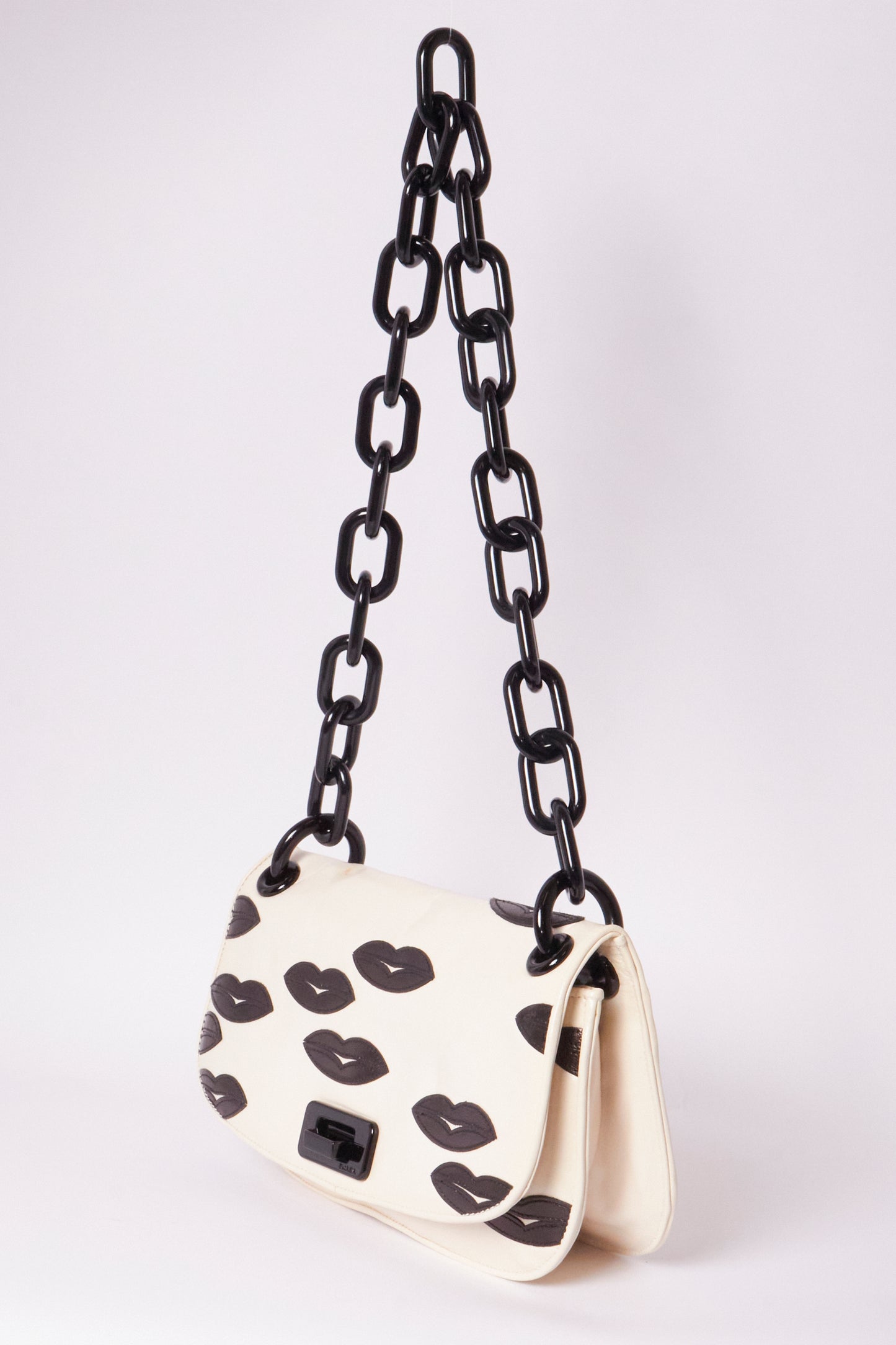 Prada 2010 Madras Black Lips Bag