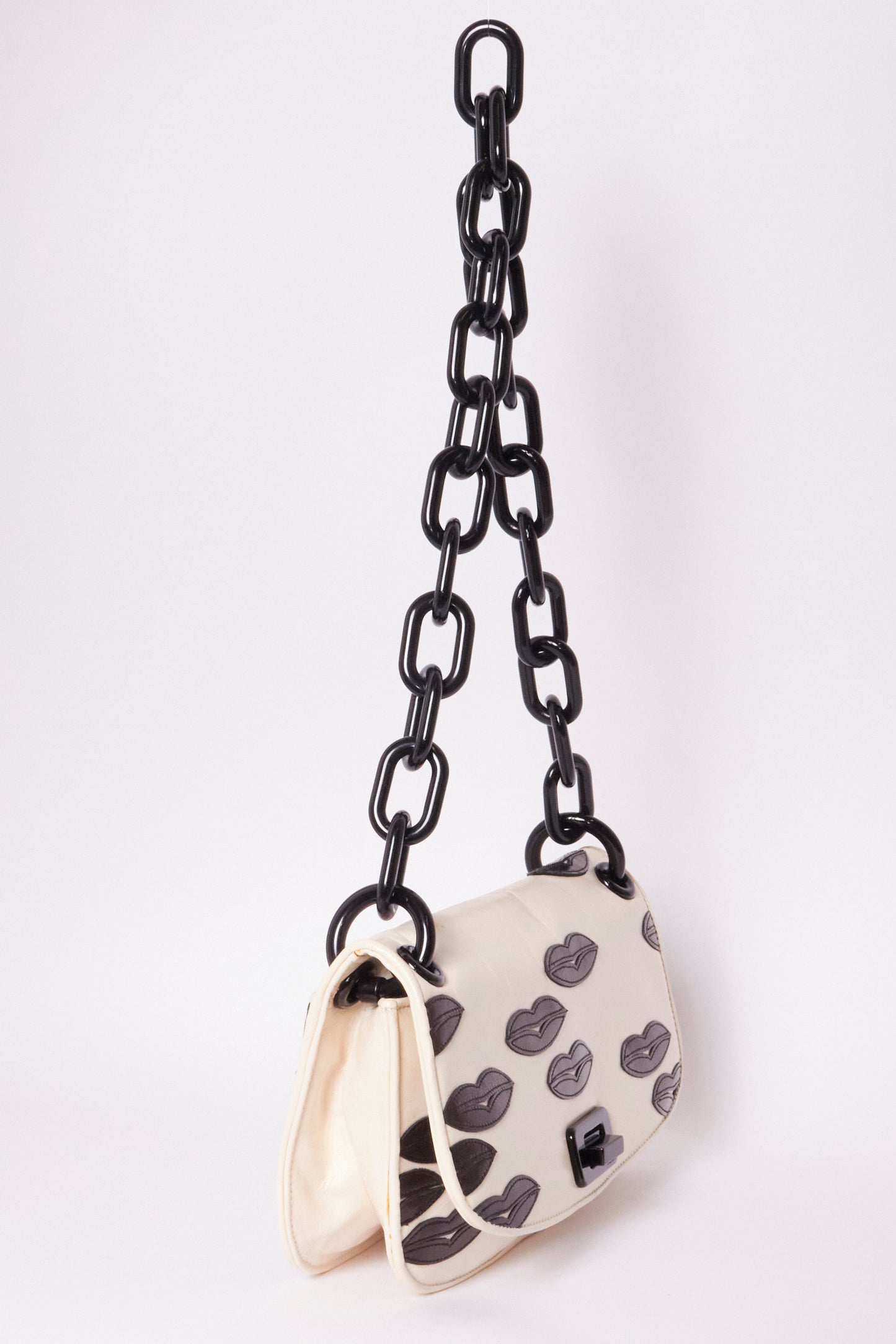 Prada 2010 Madras Black Lips Bag