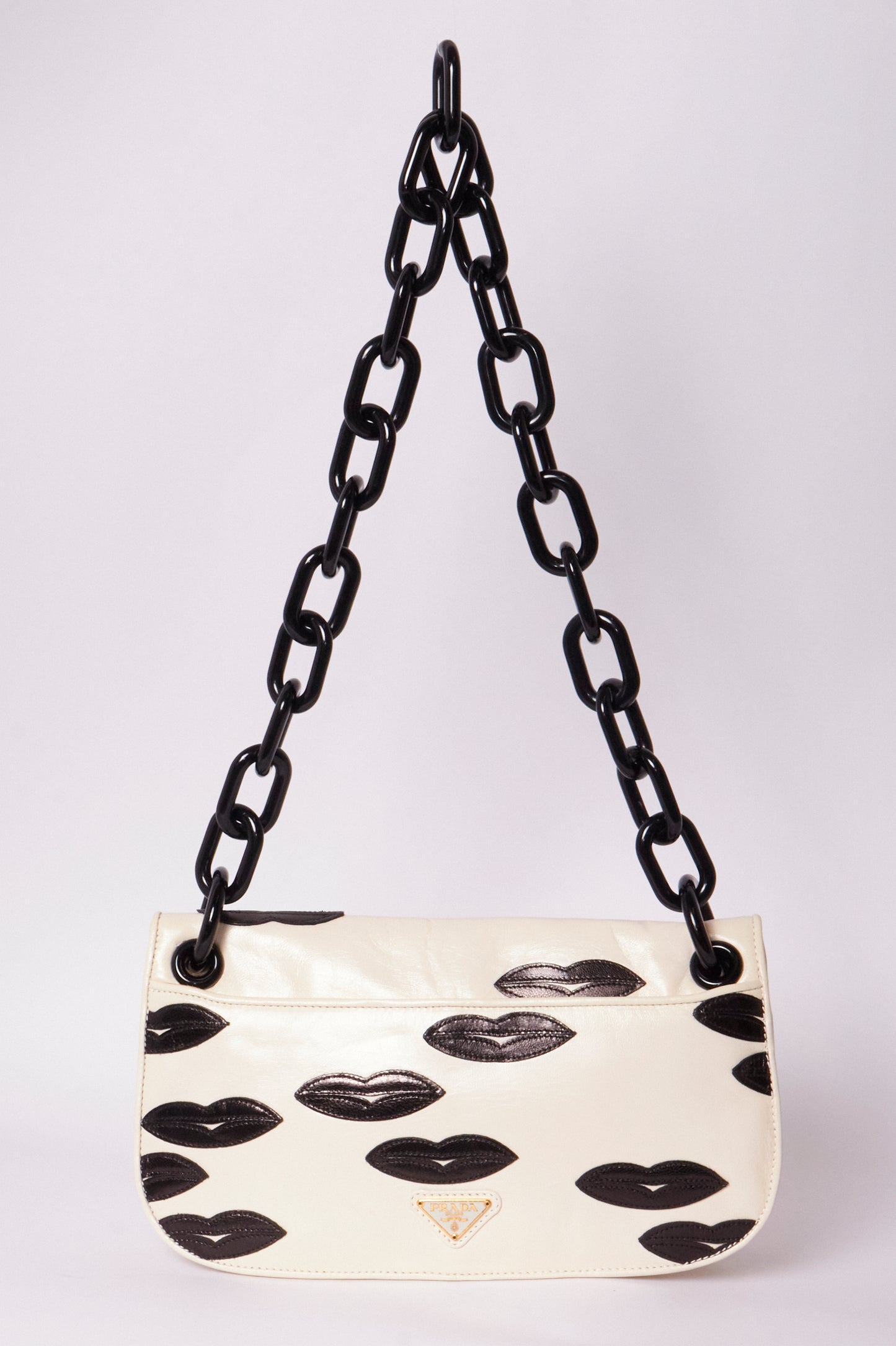 Prada 2010 Madras Black Lips Bag