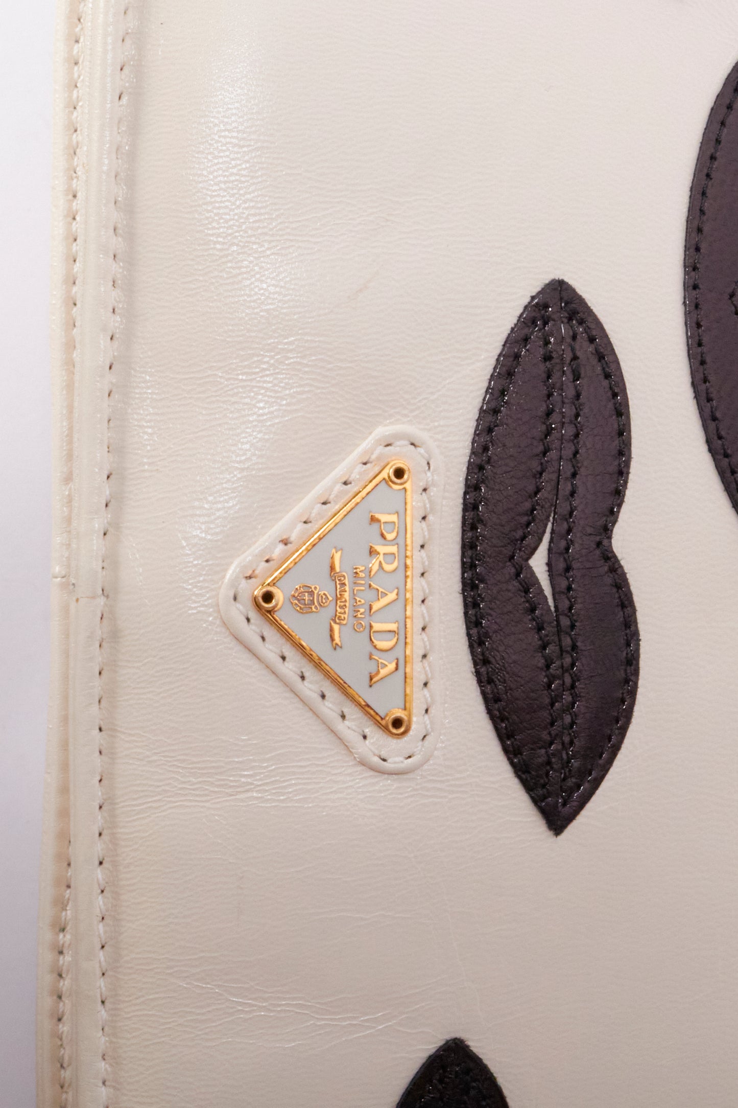 Prada 2010 Madras Black Lips Bag