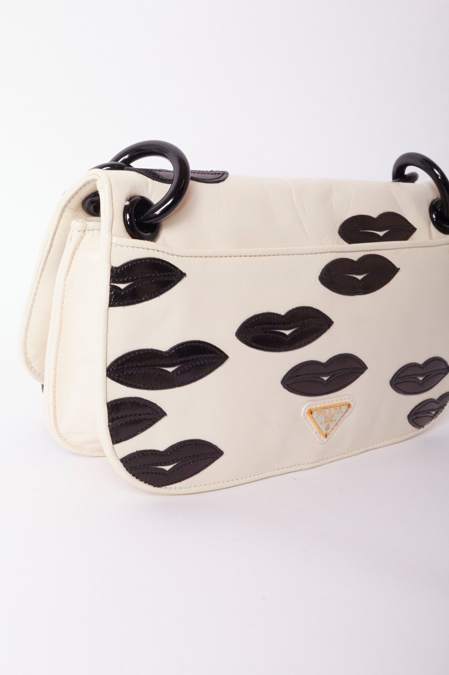 Prada 2010 Madras Black Lips Bag
