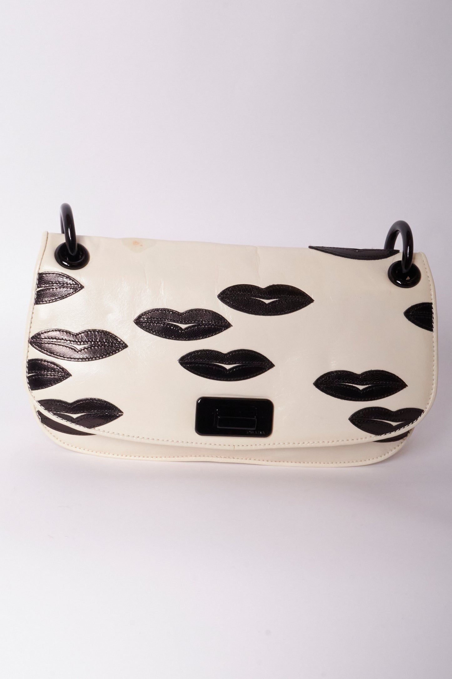 Prada 2010 Madras Black Lips Bag