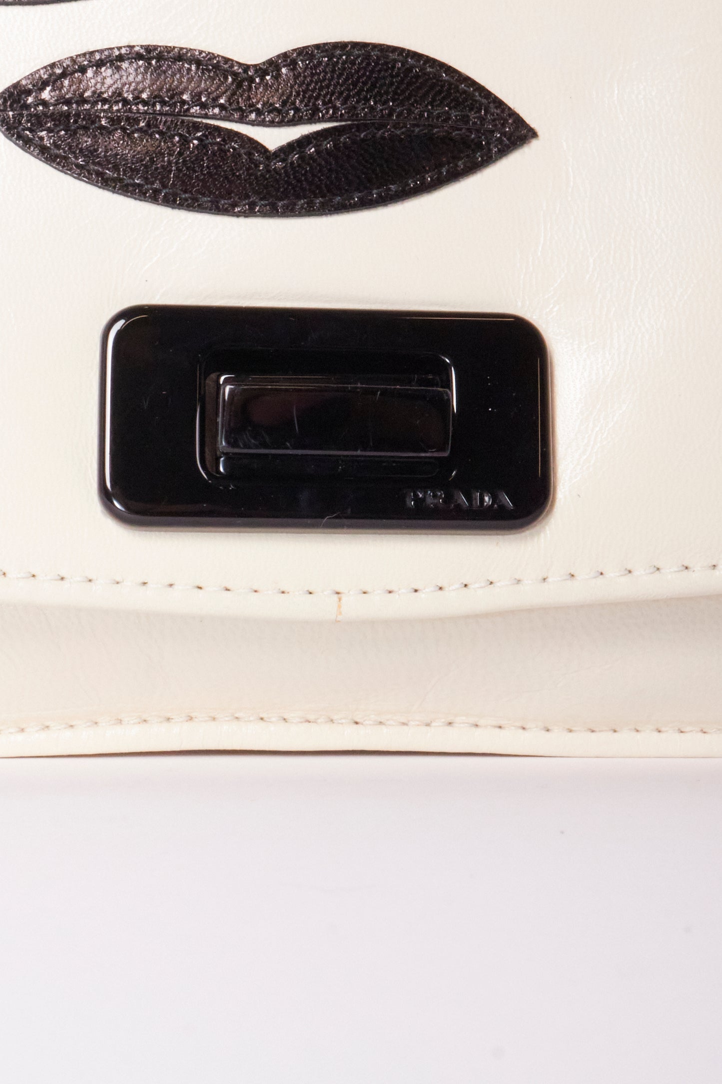 Prada 2010 Madras Black Lips Bag
