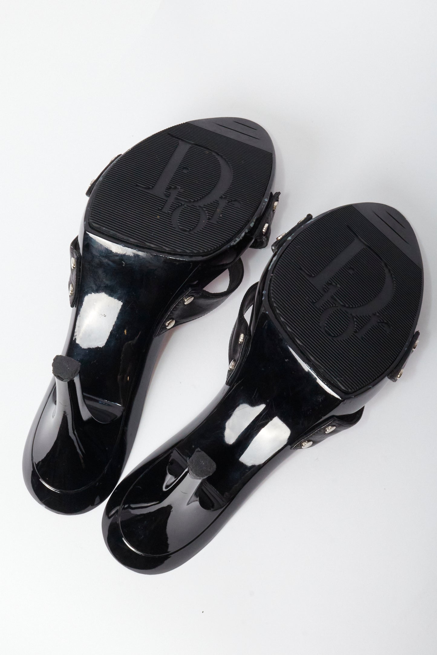 Christian Dior Galliano 2000s Black Leather Bow Heels
