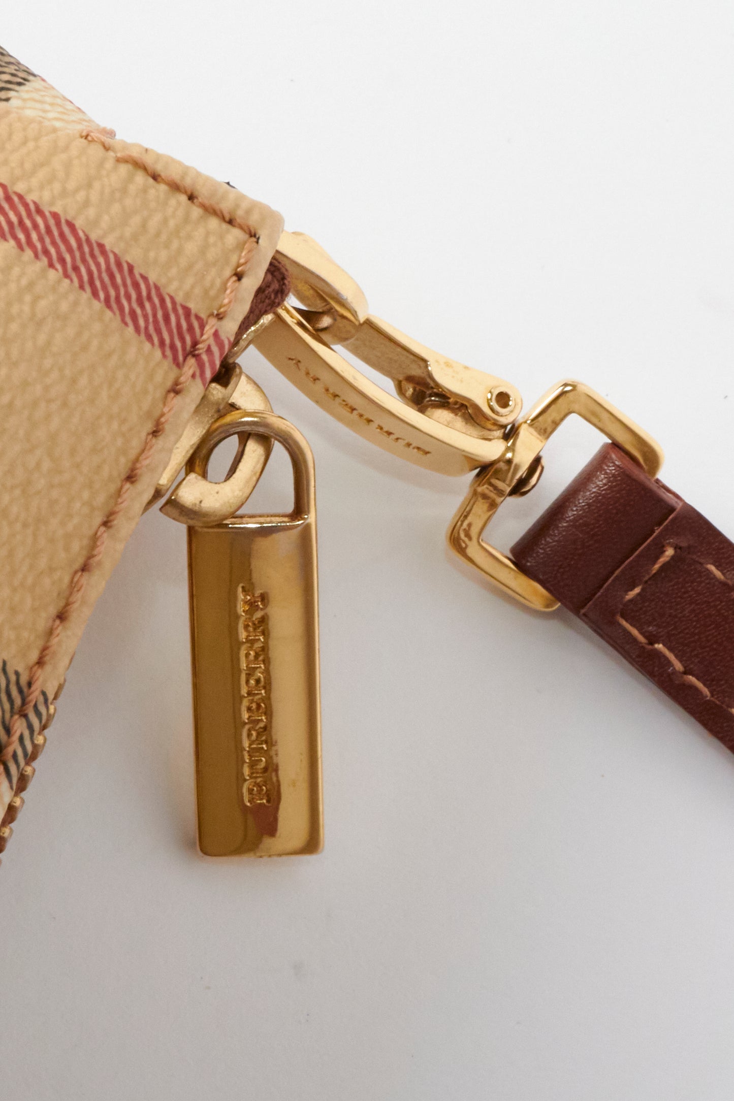 Burberry Beige Check Canvas Vintage Shoulder Bag