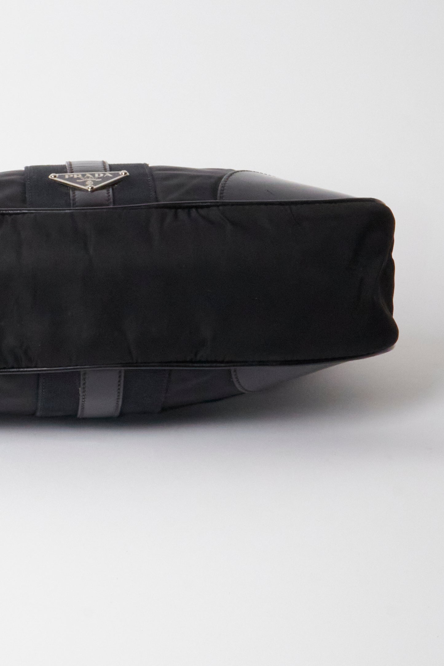 Prada Black Nylon Leather Vintage Shoulder Bag