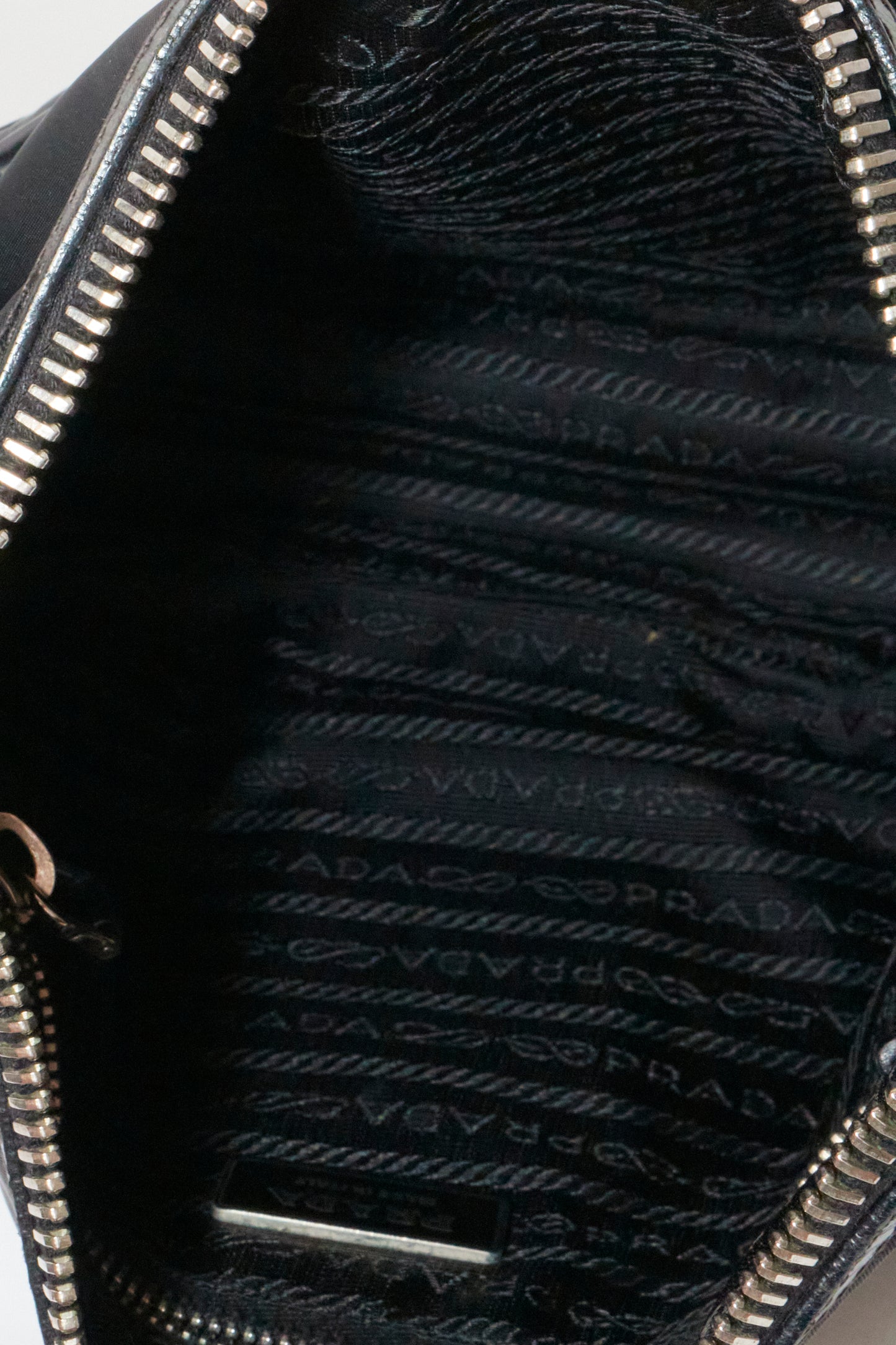 Prada Black Nylon Leather Vintage Shoulder Bag