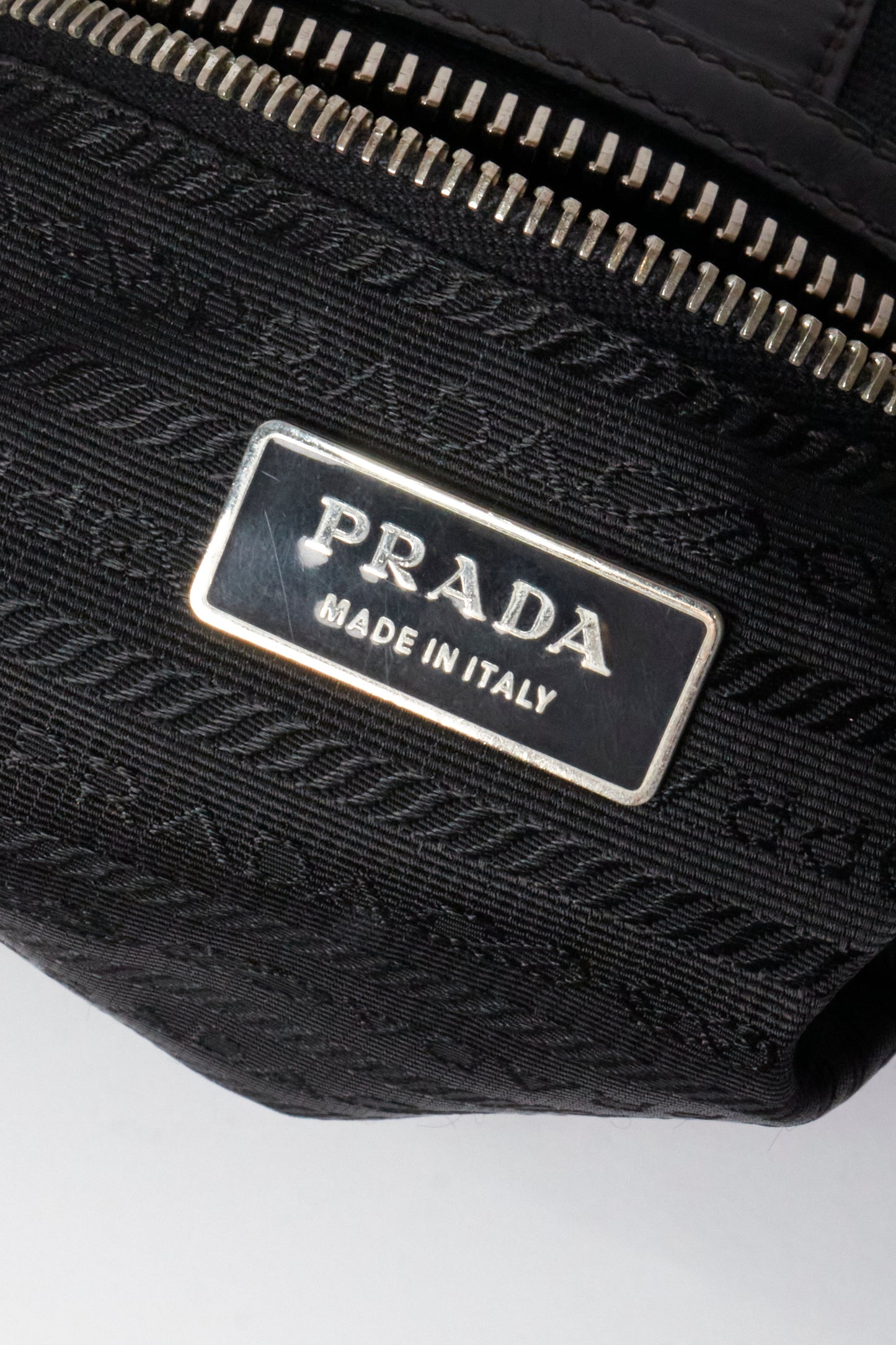 Prada Black Nylon Leather Vintage Shoulder Bag