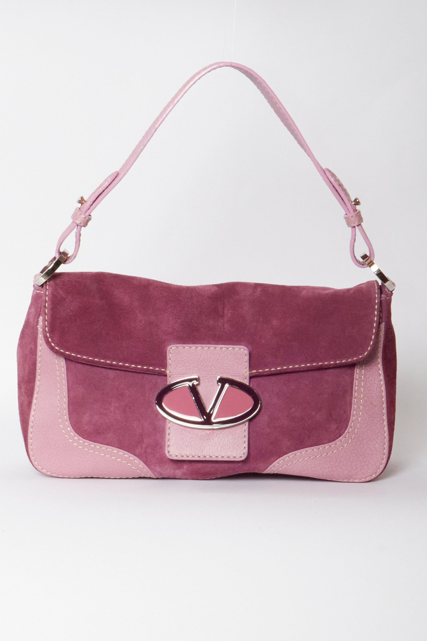Valentino 2000s Purple Suede Vintage Shoulder Bag