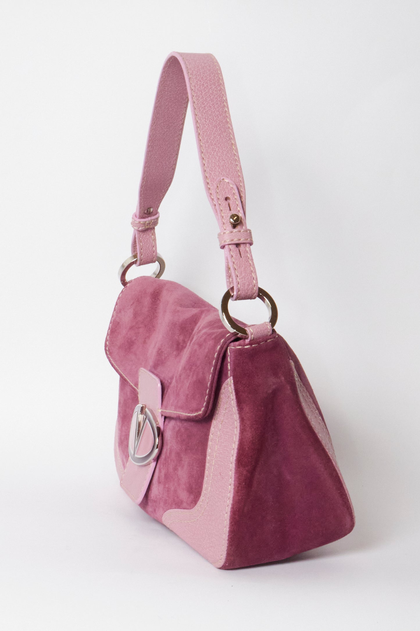 Valentino 2000s Purple Suede Vintage Shoulder Bag