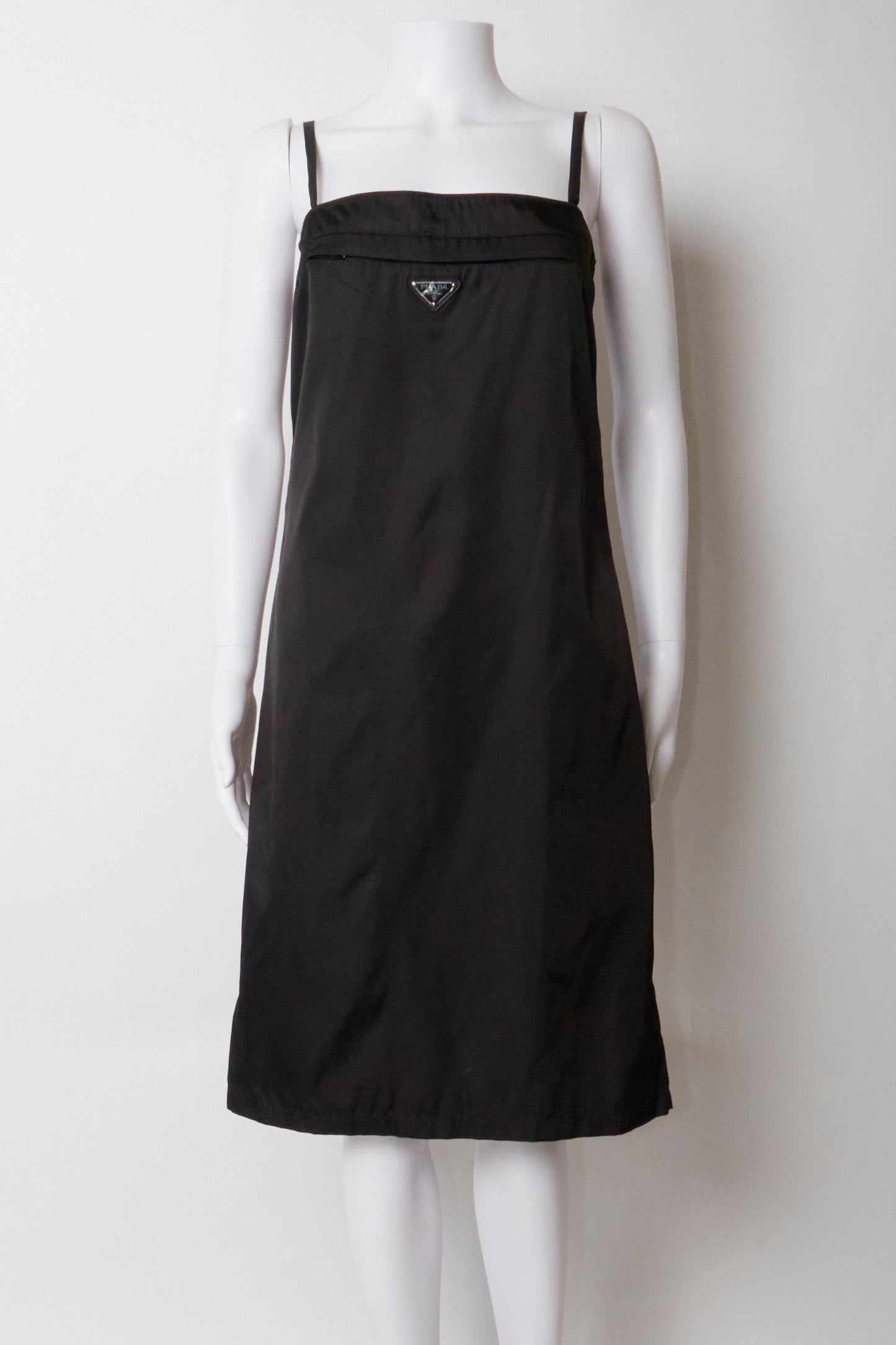 Prada 2018 Black Nylon Midi Dress
