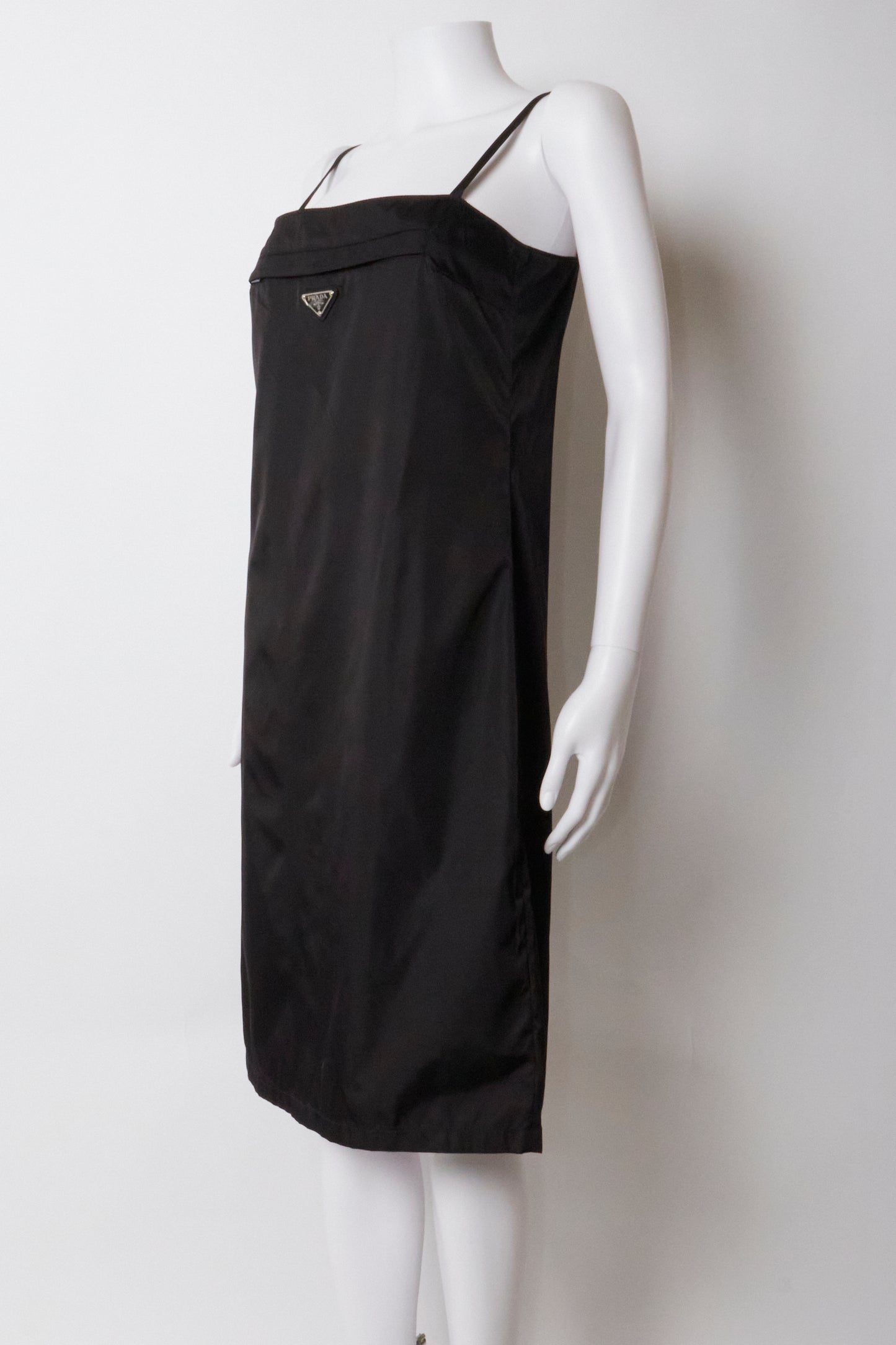 Prada 2018 Black Nylon Midi Dress