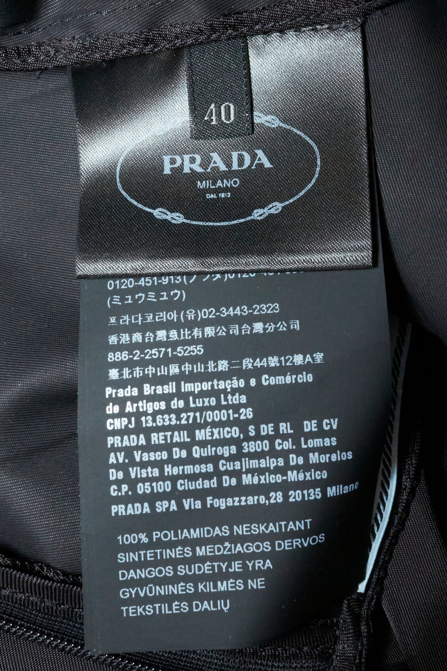 Prada 2018 Black Nylon Midi Dress