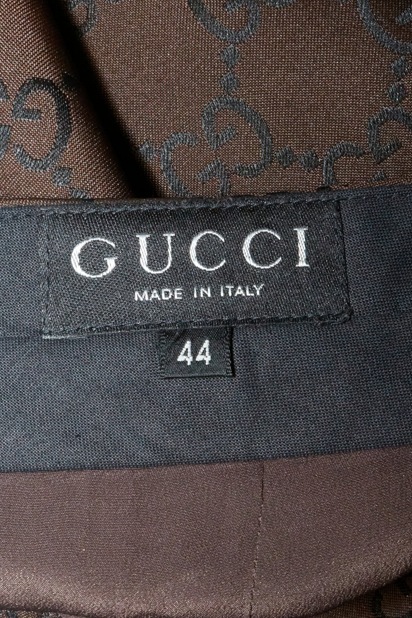Gucci Tom Ford Spring 1998 Brown Monogram Midi Skirt