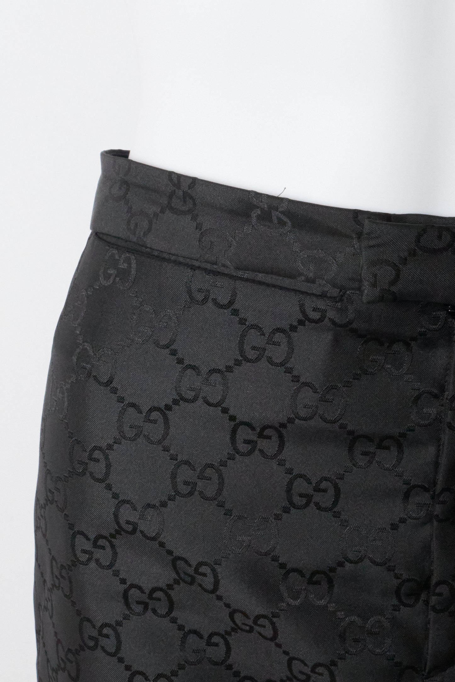 Gucci Tom Ford Spring 1998 Black Monogram Midi Skirt
