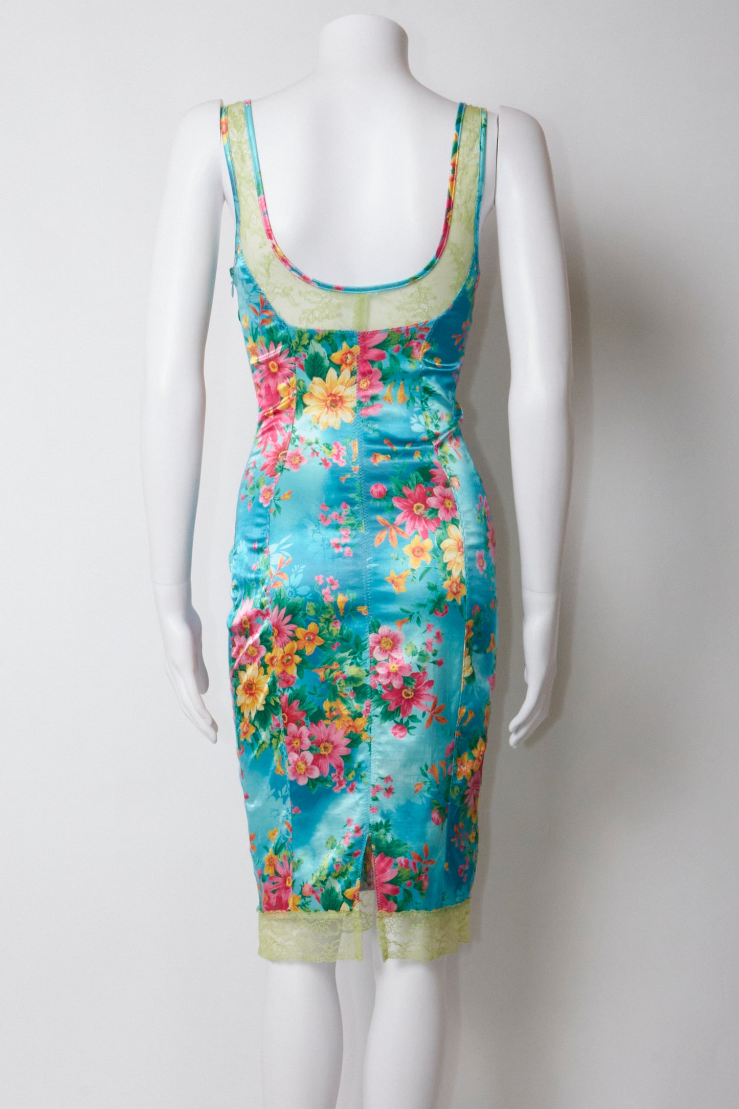 Dolce & Gabbana D&G Spring 2005 Blue Floral Midi Dress
